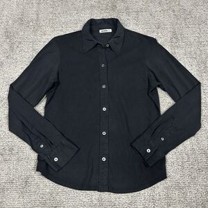 Buck Mason Shirt Womens Large Black Long Sleeve Casual Button Down Pima Cotton